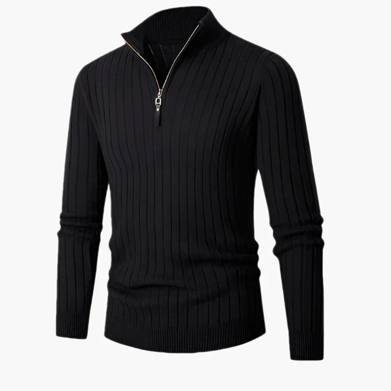 WW | Strickpullover mit Stehkragen und Halbreißverschluss - Eleganter Freizeit- und Business-Look