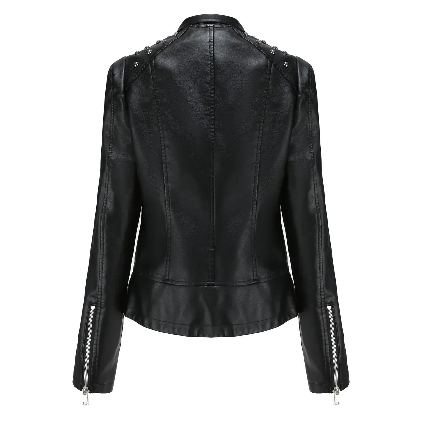 WW | Biker jacket with studded lapel collar