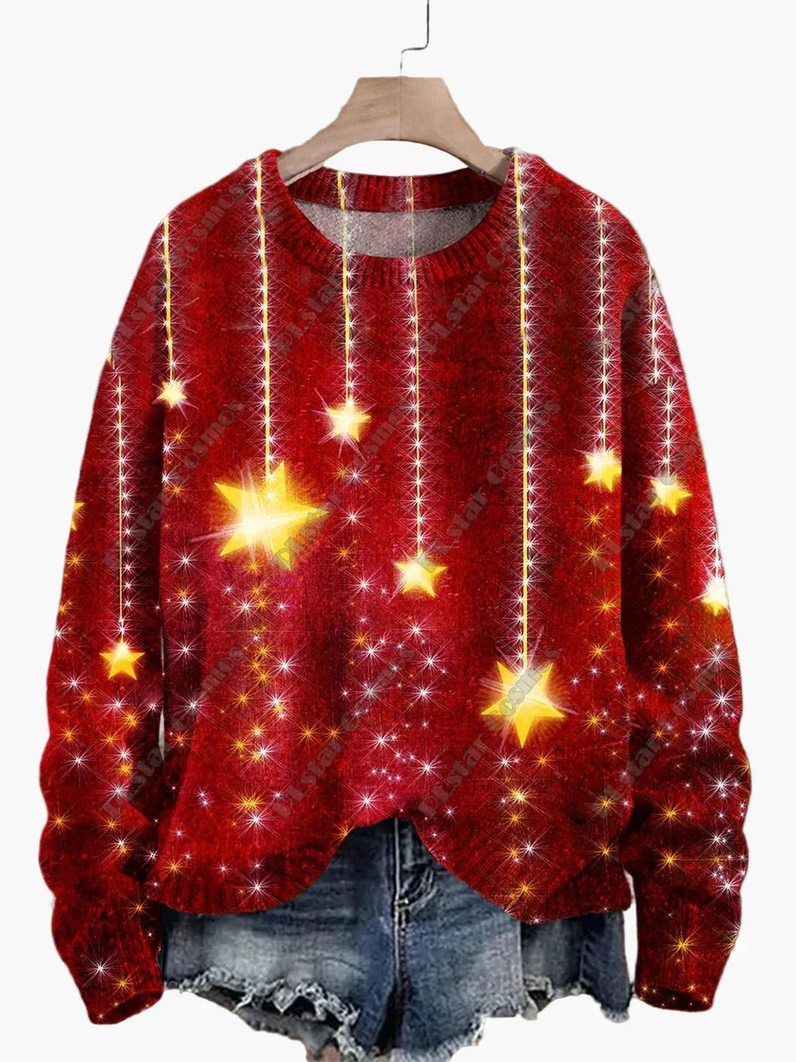 WW | Christmas sweater with festive 3D embroidery - Ideal for holidays, parties & winter