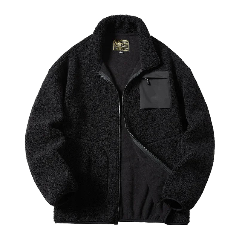 WW | Unisex Outdoor Style Fleece Jacket with Zipper and Chest Pocket - Ideal for Leisure & Everyday Wear
