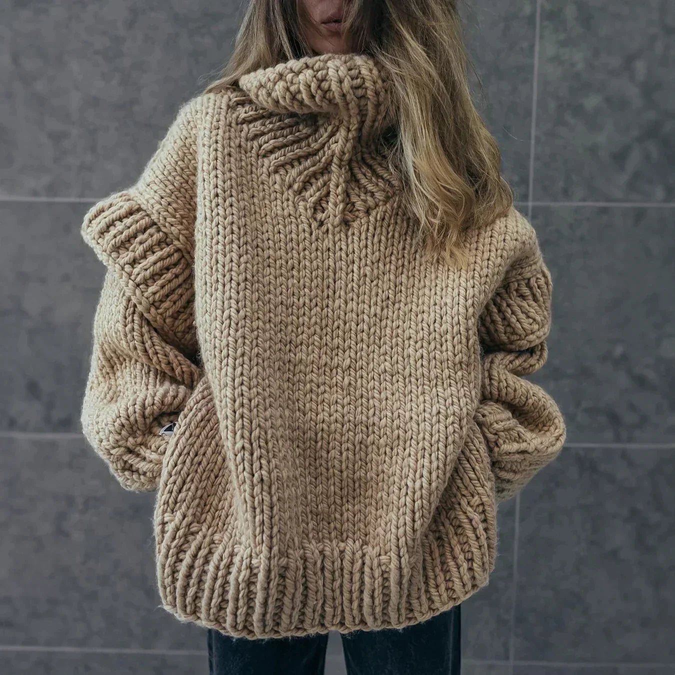 Oversized turtleneck sweater