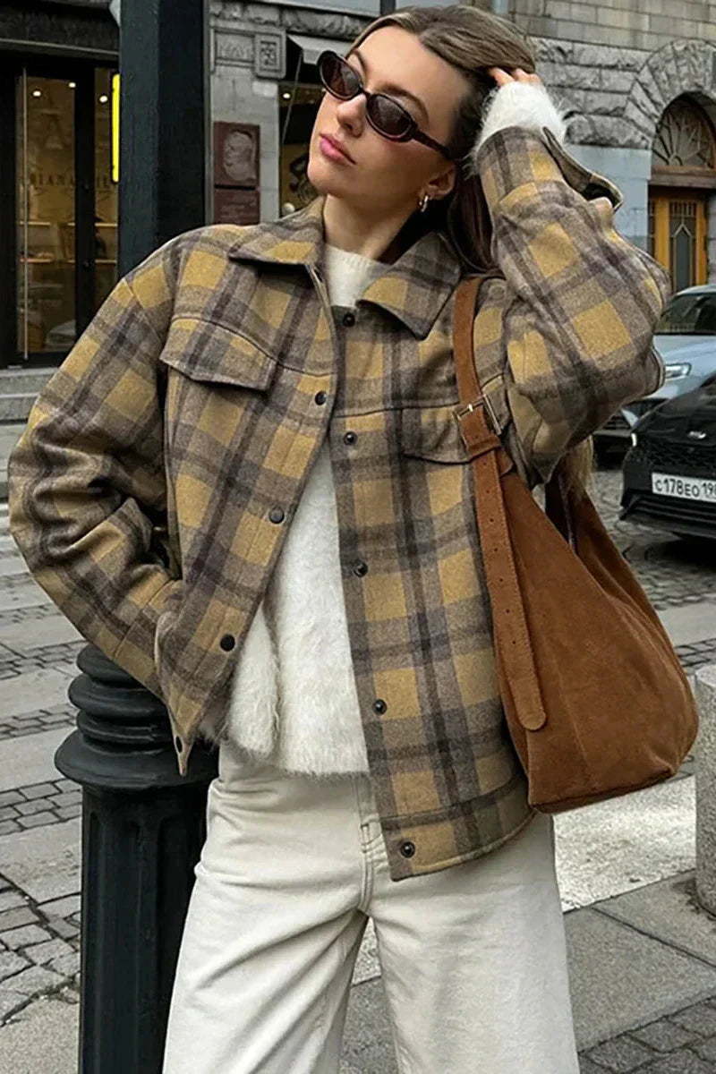 WW | kariert lässiger Reversjacke