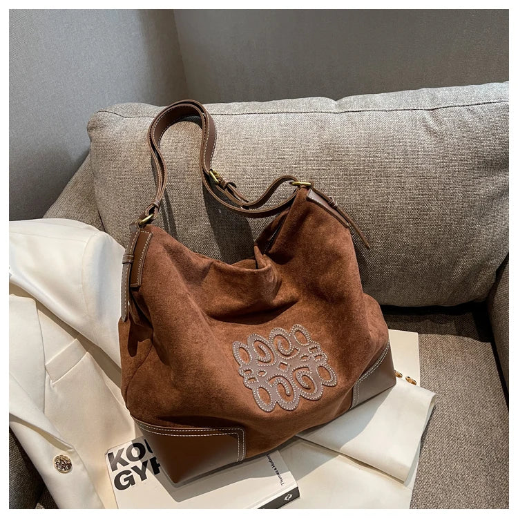 WW | Women's Luxury Brand Messenger Bags Retro Brown Crossbody Tote Bags Bucket Clutch Bag Shopping Large Capacity Travel Bag