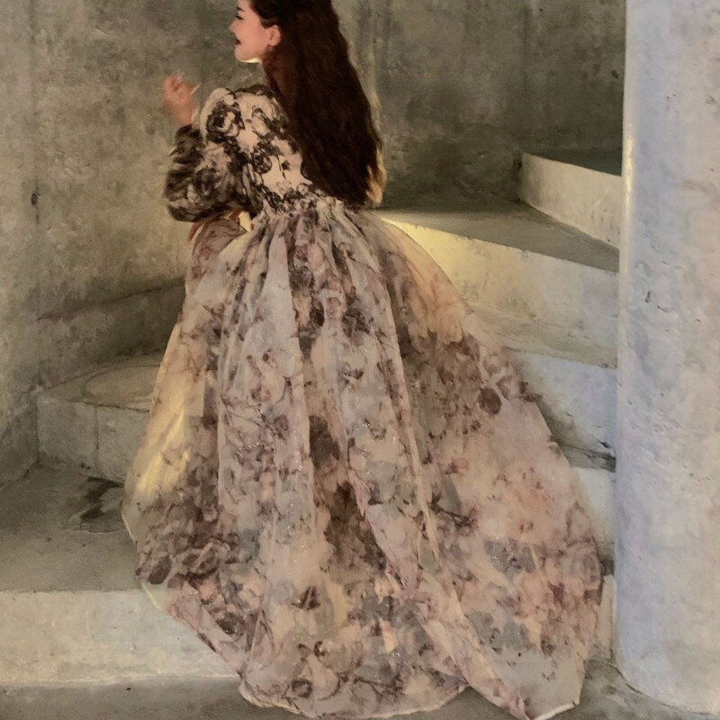 WW | Floral Fairy Princess Kleid mit Abnehmbarem High-Low Rockschicht