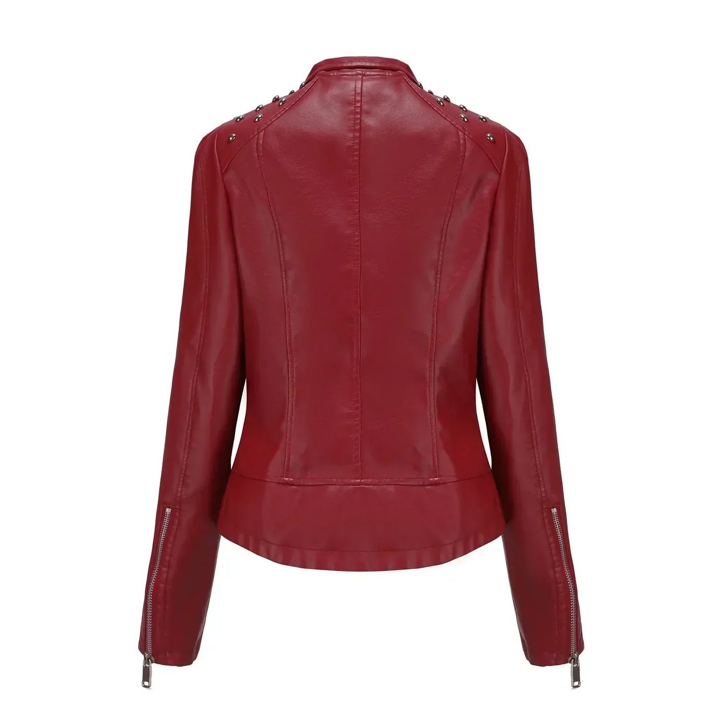 WW | Biker jacket with studded lapel collar