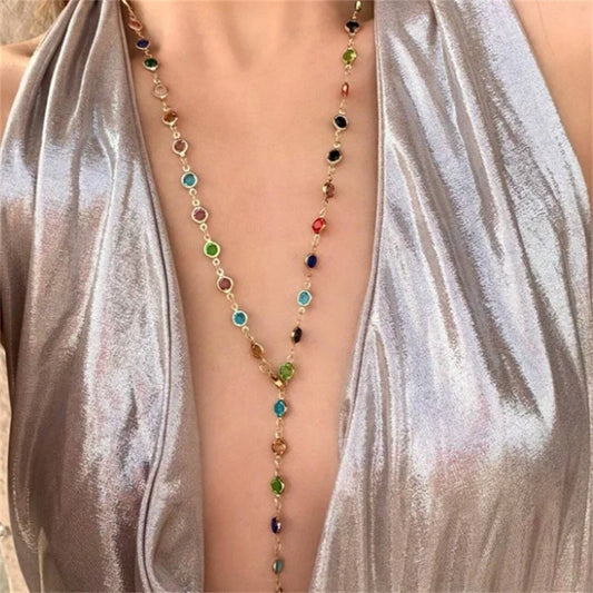 WW | Colorful Zircon Crystal Necklace For Women