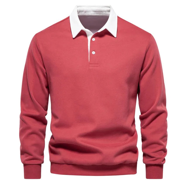 WW | Langarm-Polo-Kragen-Sweatshirt