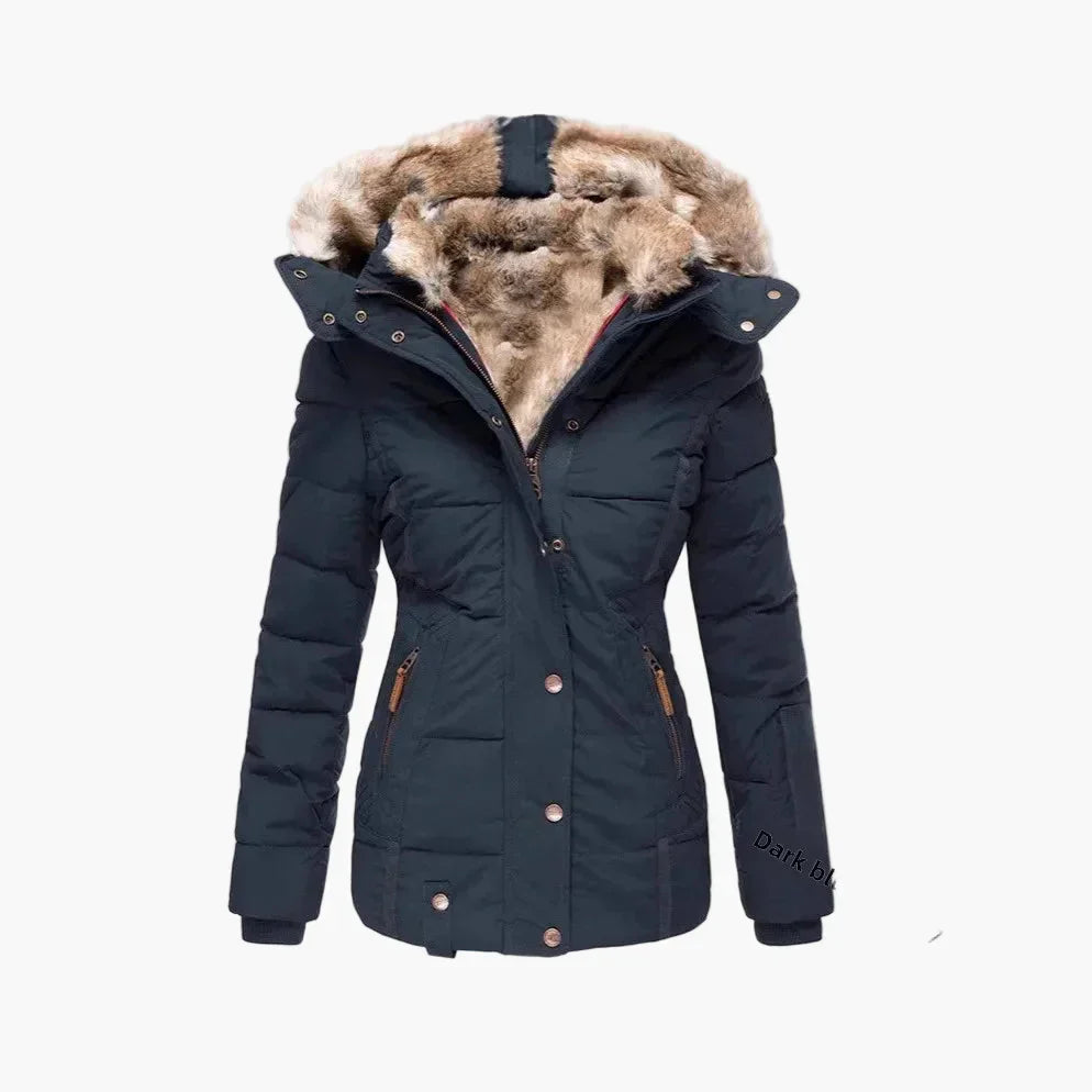 WW | Winter Quilted Jacket with Hood and Faux Fur - Fashionable Figure-Hugging Fit, Ideal for Cold Days