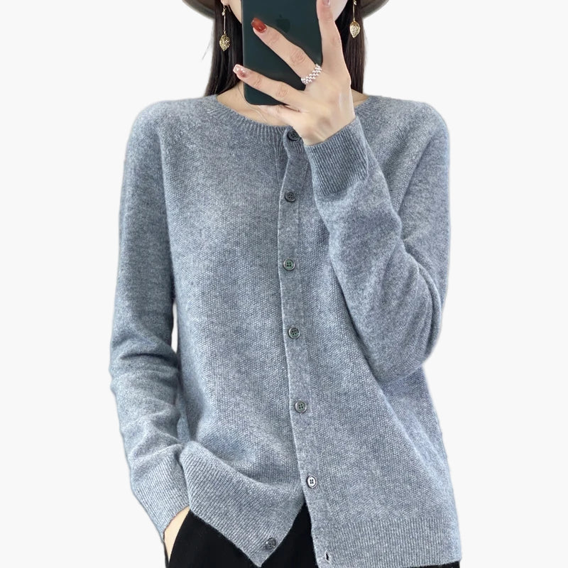 WW | Klassische Strickjacke Cardigan - Eleganter Alltags-Style für Büro & Freizeit