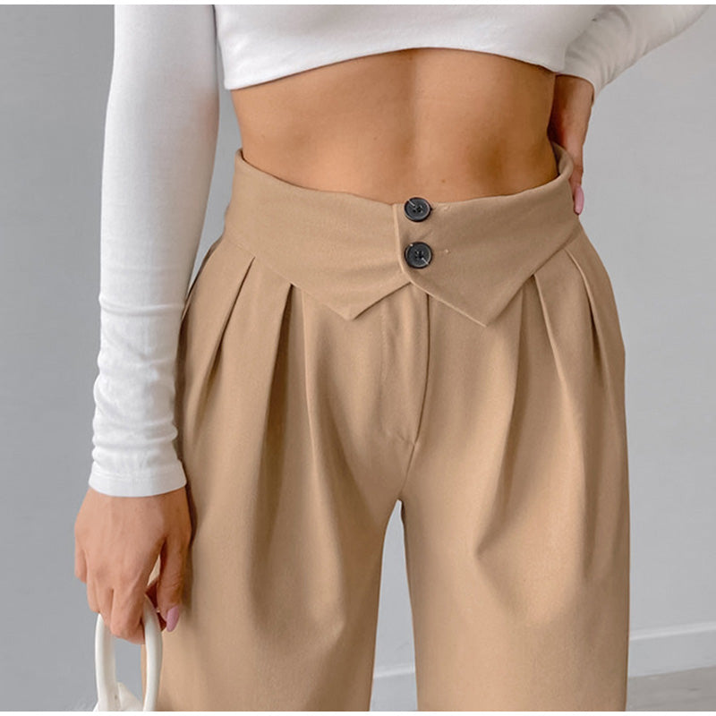 WW | Stilvolle High-Waist-Hose mit Falten