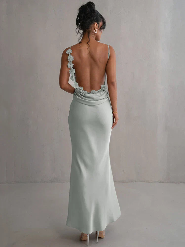 Pauline - elegant, seductive maxi dress with a cut-out back
