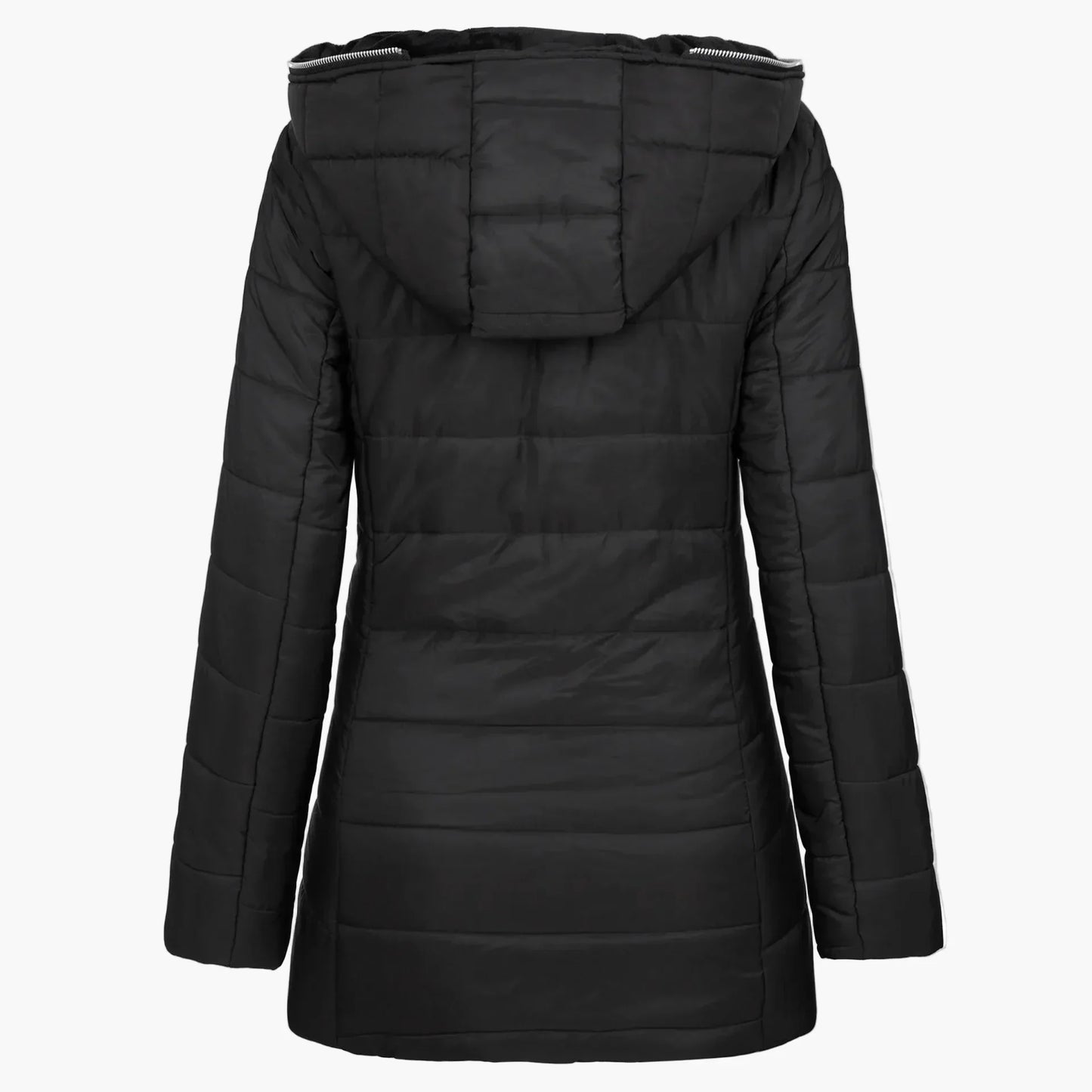 WW | Winter Steppjacke mit Kapuze und Asymmetrischem Reißverschluss - Modische Outdoorjacke für kalte Tage