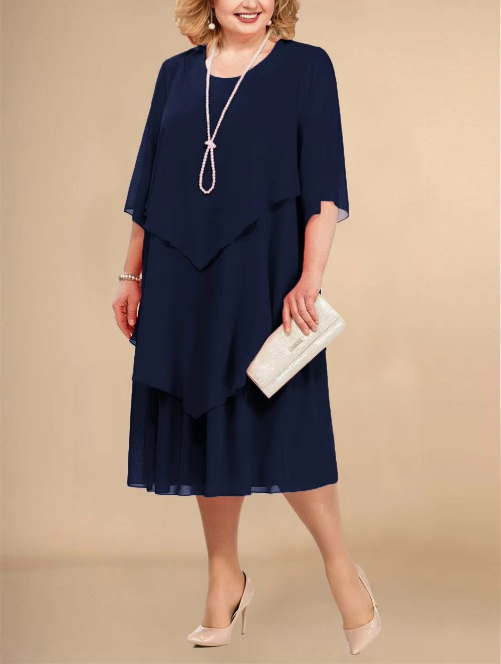 WW | Elegant Chiffon Layered Dress