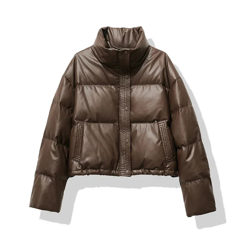 WW | Puffer Jacket with Stand-Up Collar and Short Quilted Design