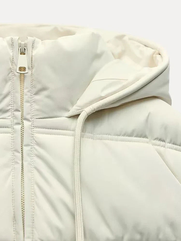 WW | Leisure Hooded Puffer Coat with Quilted Insulation