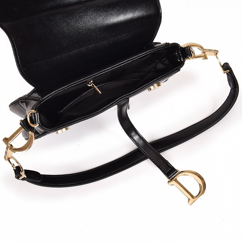 WW | elegante Damen Umhängetasche - exklusive PU - lederne Satteltasche