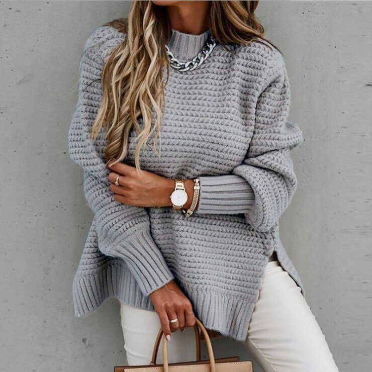 WW | Strickpullover - Oversized Passform - Rundhalsausschnitt - Lange Ärmel - Weich und Bequem