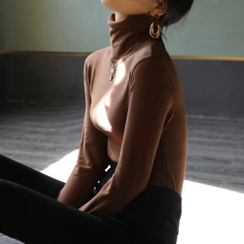 WW | Slim Fit Turtleneck Sweater - Soft Basic Long Sleeve for Autumn & Winter