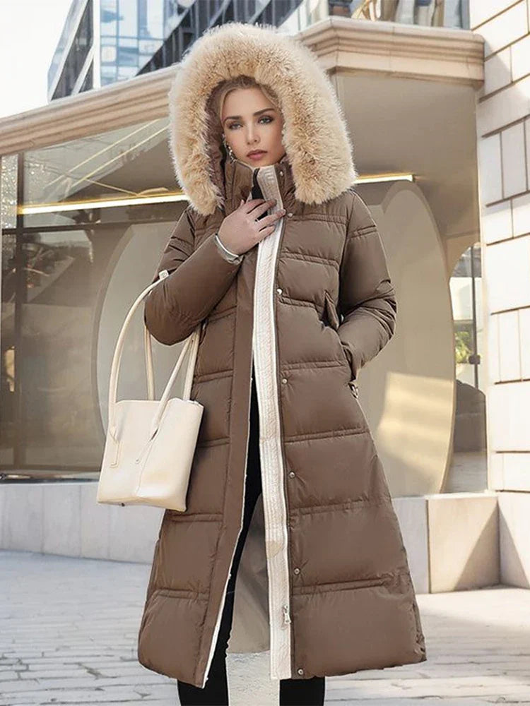 WW - Winterjacke mit Fellkragen und Gürtel