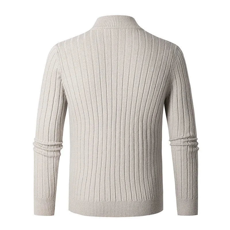 WW | Strickpullover mit Stehkragen und Halbreißverschluss - Eleganter Freizeit- und Business-Look