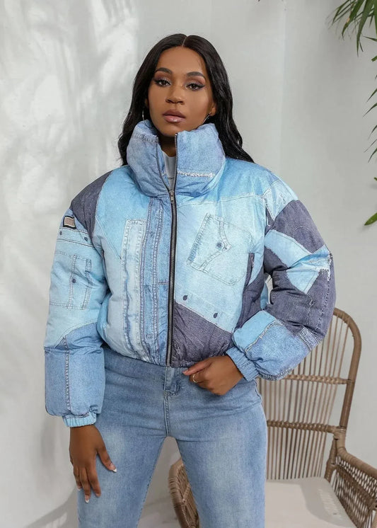 WW | Farbblock Pufferjacke - Verkürztes Design - Trendige Wintermode