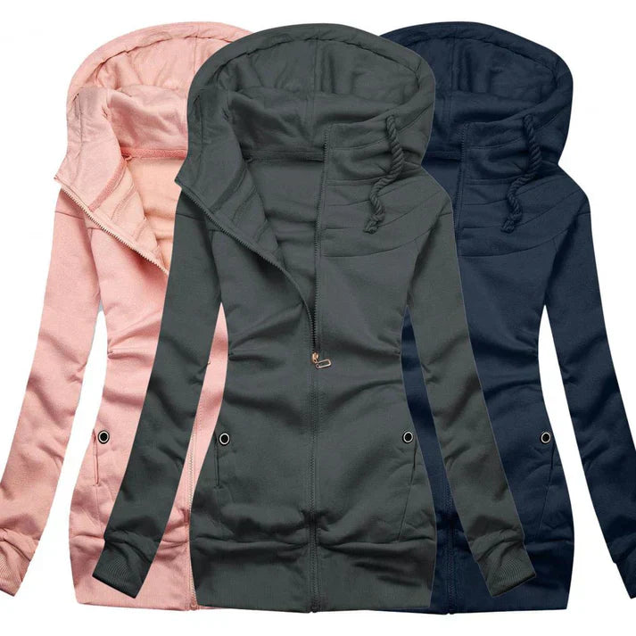 WW | Oversized Zip-Up Hoodie for Women with Fleece, Hood, and Zipper - Ideal for Everyday