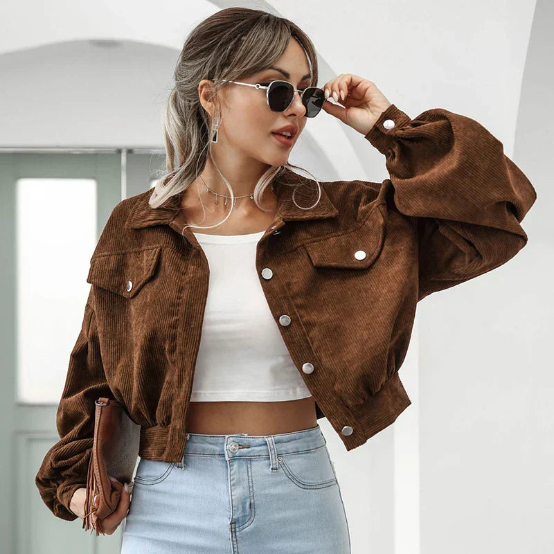 WW | Kurze, Warme und Weiche Cordjacke für Damen