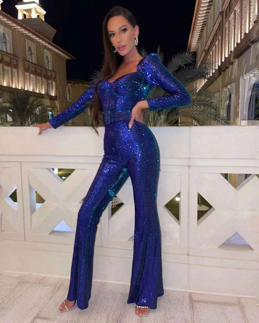WW - Sequin Long Sleeve Jumpsuit