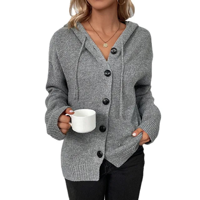 WW | Cozy Cardigan with Hood & Button Placket
