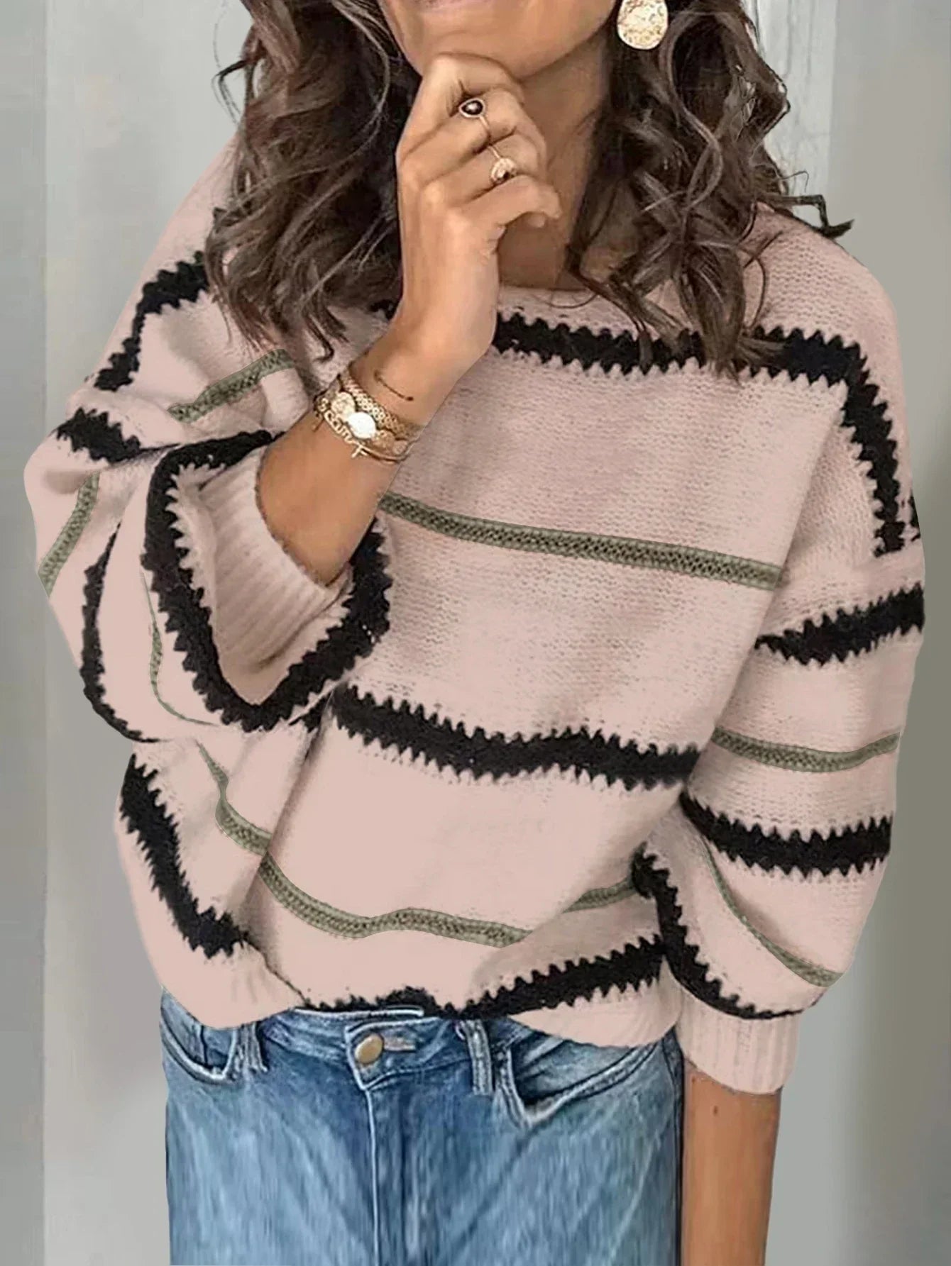 WW | trendy striped winter sweater