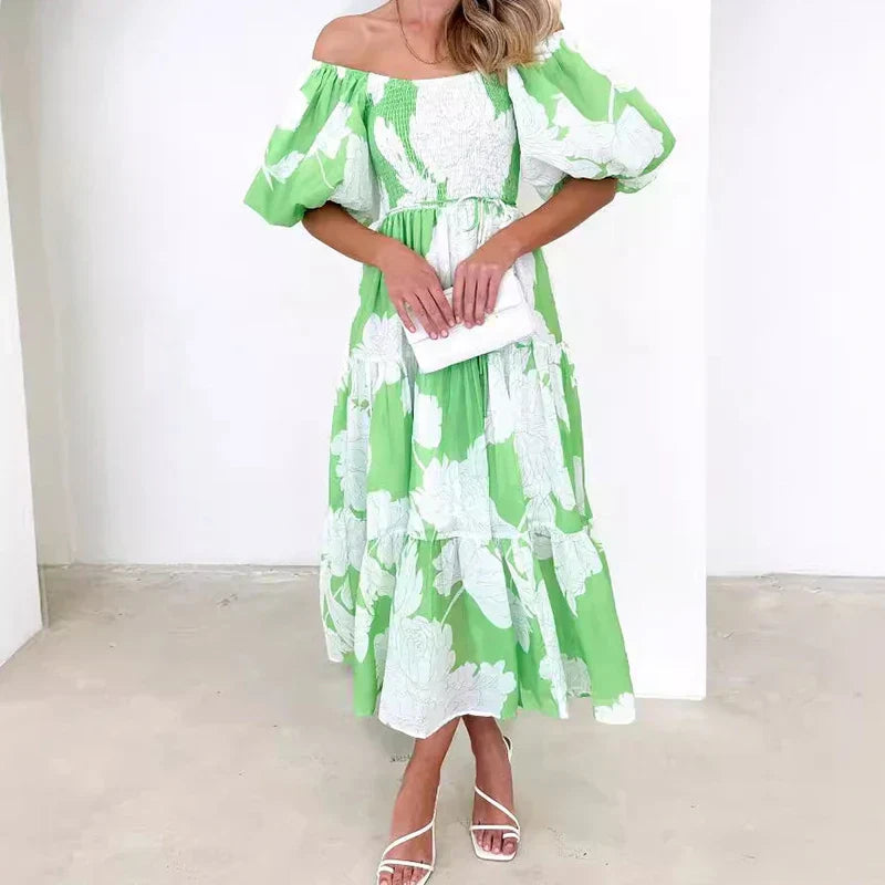 ValenciaOne™ - Tiered Maxi Dress with One-Shoulder Design