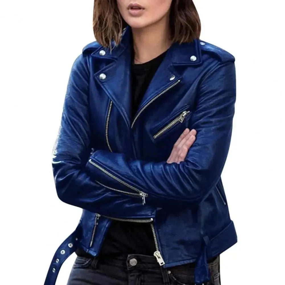 WW | Leder Motojacke - Asymmetrischer Reißverschluss - Elegant und stilvoll - Biker-inspiriert