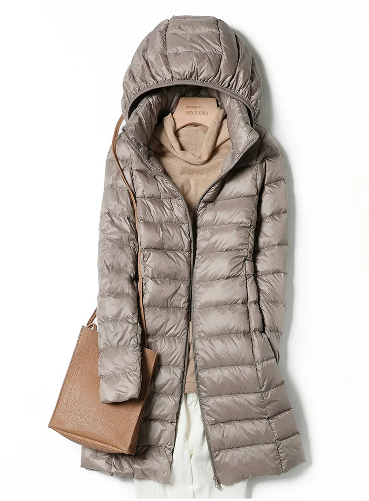 WW | Leichte Damen-Daunenjacke mit Abnehmbarer Kapuze