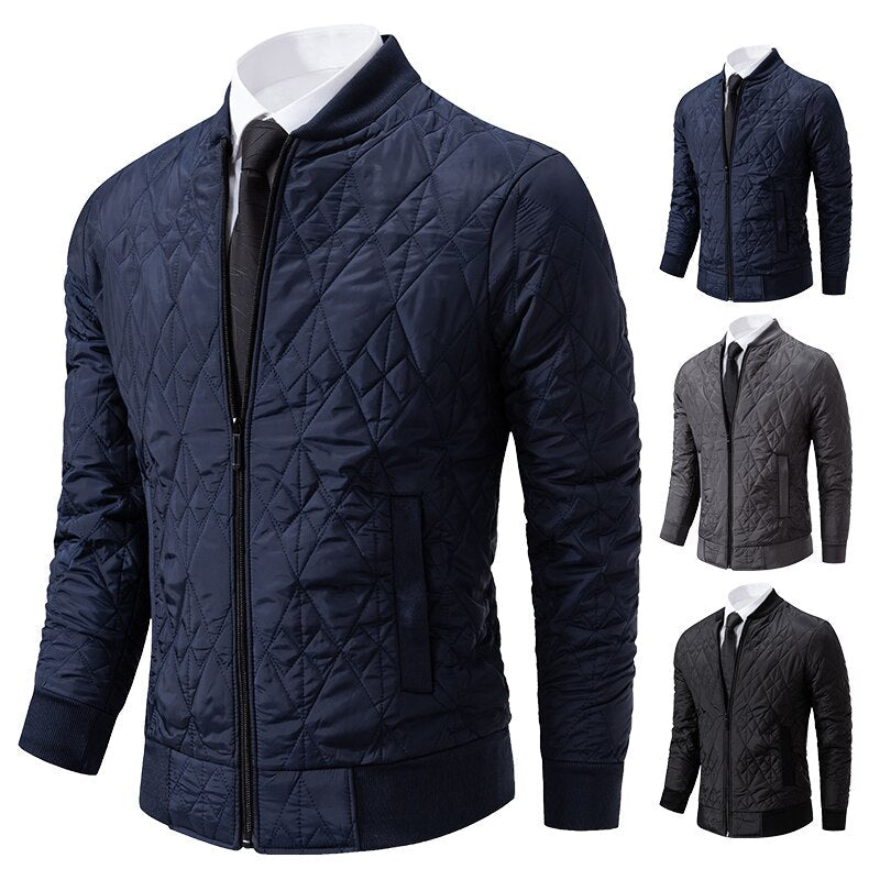 WW | Bomberjacke Gepolstert Und Warm Diamantsteppung Gerippter Kragen