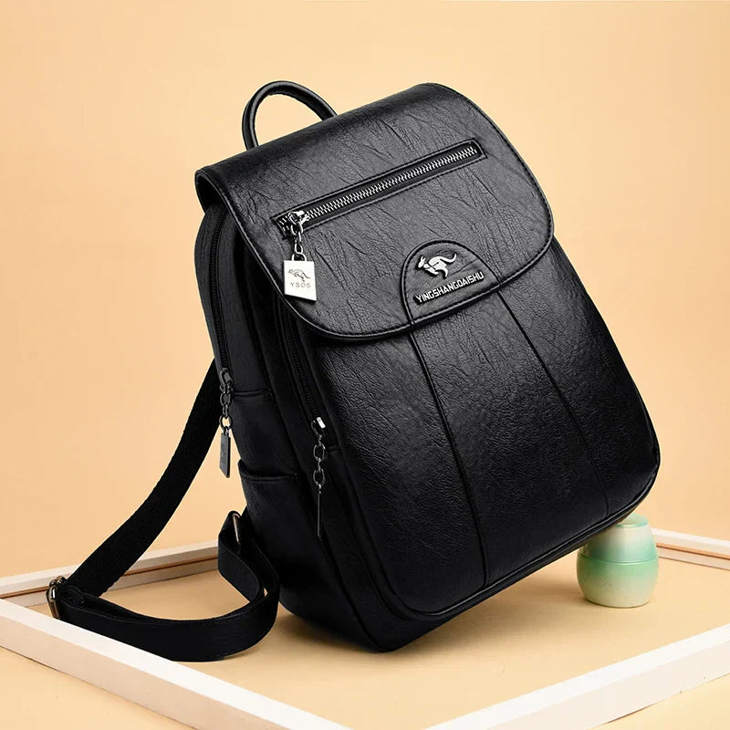 WW | Diebstahlsicherer Lederrucksack Mit Großem Fassungsvermögen Für Damen