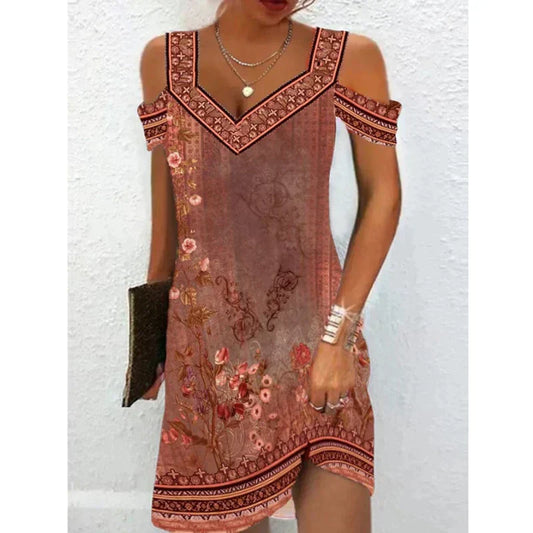WW | Frühling/Sommer Vintage Kleid mit Schulter Ausschnitt