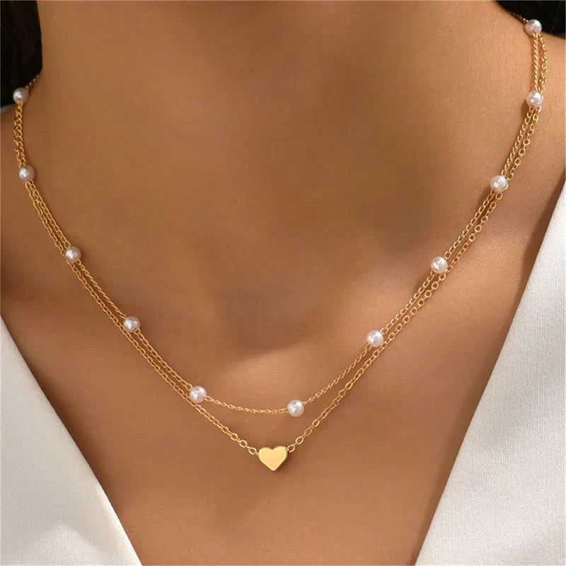 WW | Perlen Choker Herz Halskette Für Frauen