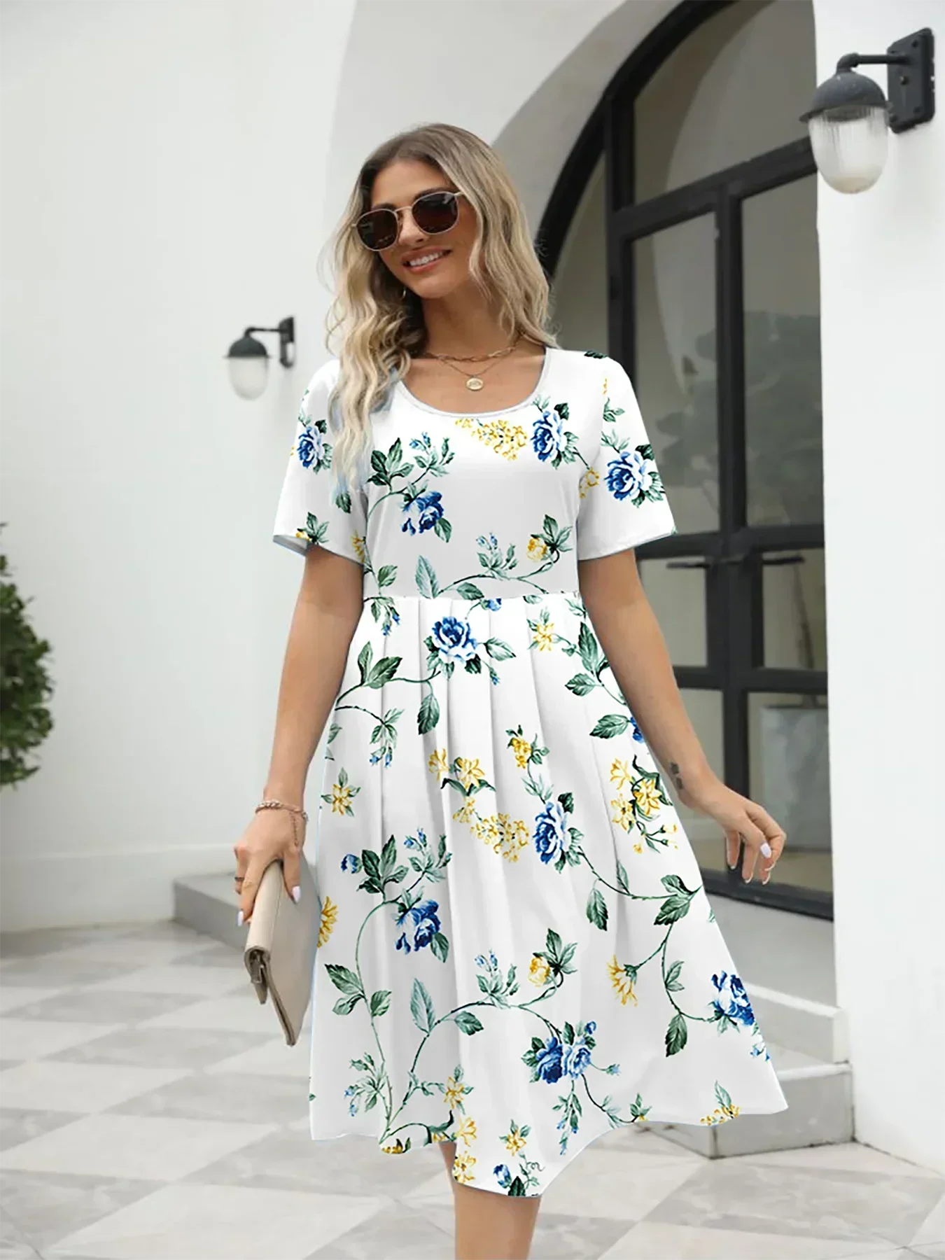 Nuvella™ Printed Summer Dress with Zipper