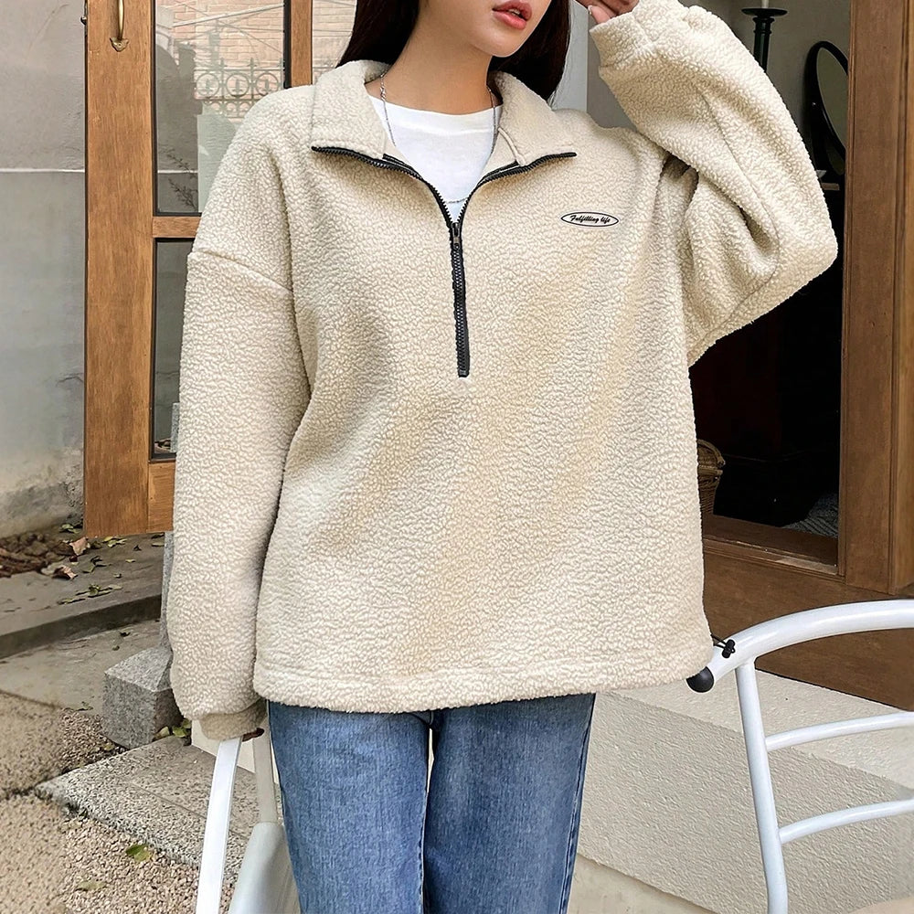 WW | Sweatshirt mit Halbreißverschluss und Kapuzenpullover