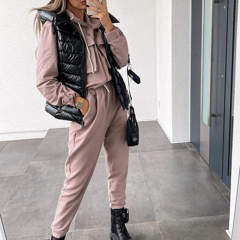 WW | Autumn Casual Cargo - Tracksuit Fashion Woman - Jacket and Long Pants with Zipper