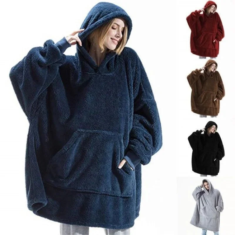 WW | Übergroßer Flanell-Decken-Hoodie für Männer & Frauen