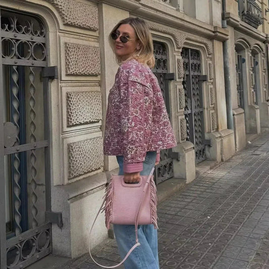 WW | Gequiltete Jacke - Sanfte Rosa Töne - Leichte Schichtung - Lässiger Chic