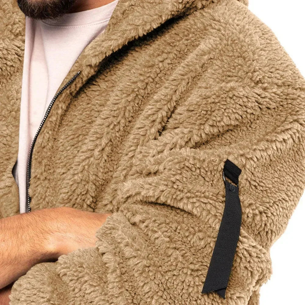 WW | Cozy men's fleece jacket with zip and hood