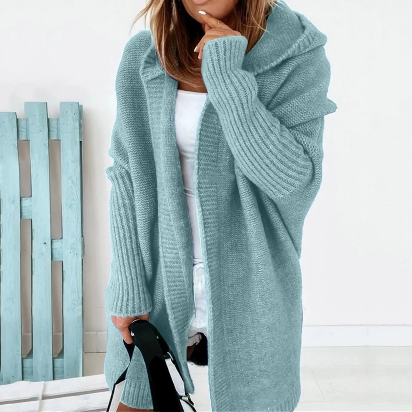 WW | Oversized Grey Hooded Cardigan