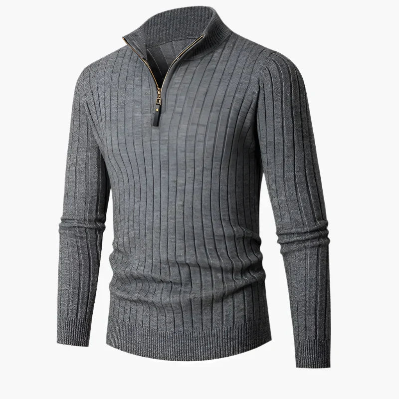 WW | Strickpullover mit Stehkragen und Halbreißverschluss - Eleganter Freizeit- und Business-Look