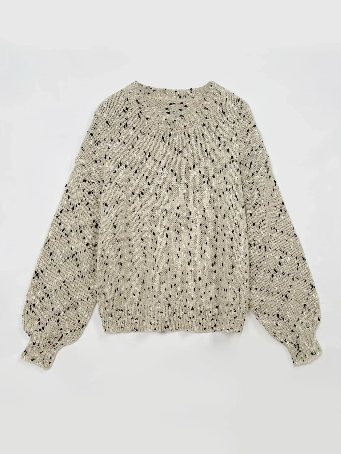 WW | Bequemer Strickpulli mit Rundhalsausschnitt