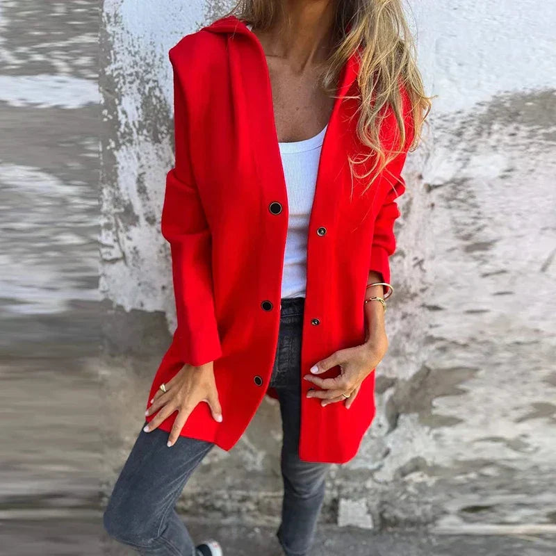 WW | Grey Hooded Jacket with Pockets for a Casual Style