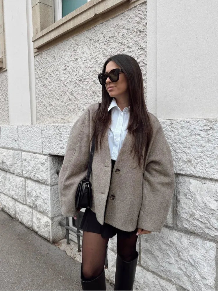 WW | Retro-Doppelreiherjacke für Damen, urbaner und eleganter Stil