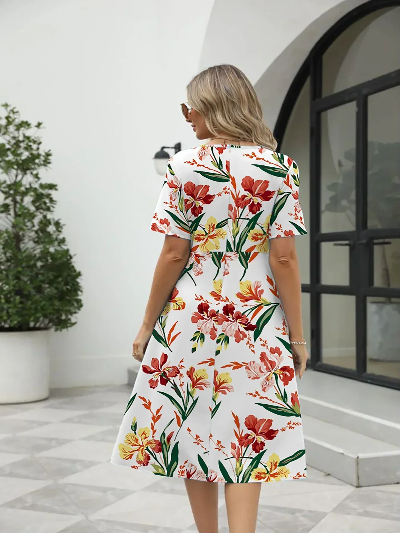 Nuvella™ Printed Summer Dress with Zipper