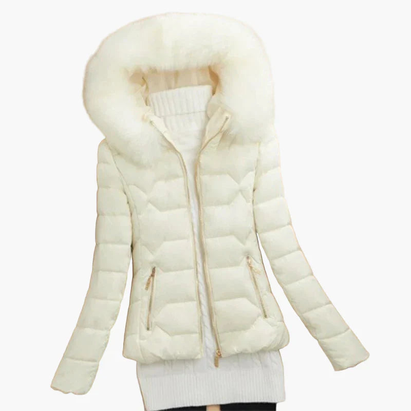 WW | Winter Steppjacke mit Kapuze und großem Kragen - Eleganter City-Style für kalte Tage